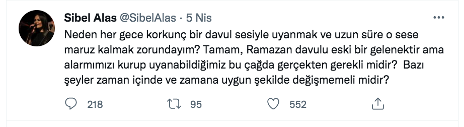 sibel alas in ramazan davulu paylasimi olay oldu